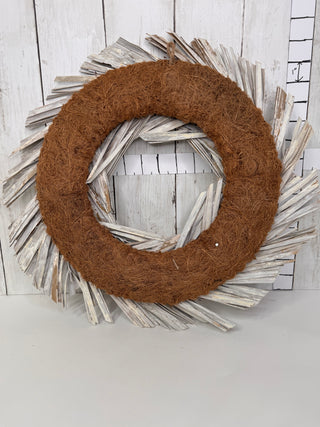 New: White Wash Canna Wreath (17")